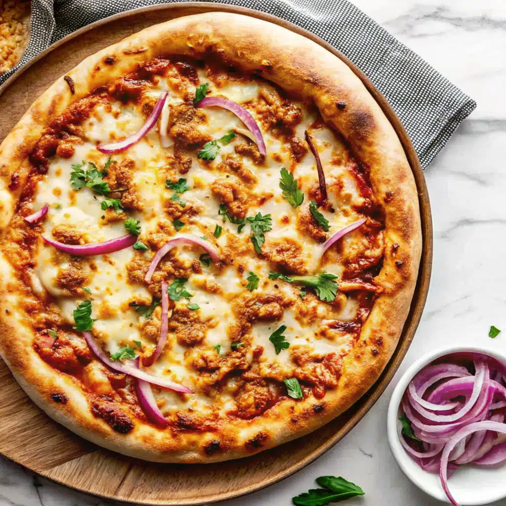 Freshly baked BBQ Chicken Pizza with a crispy crust and tangy barbecue sauce